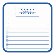 Dad Modern Blue Monogram 3" To Do List