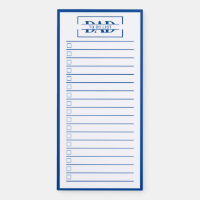 Dad Modern Blue Monogram To Do List
