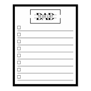Dad Modern Monogram 4" x 5" To Do List Rubber Stamp