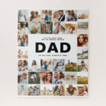 Dad modern multi photo fathers day black white  jigsaw puzzle<br><div class="desc">Dad modern multi photo fathers day black and white typography gift design. Ideal fathers day,  birthday,  Christmas gift.</div>