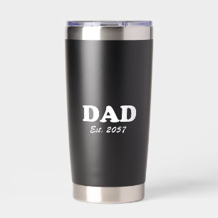 Dad modern typography custom est date black insulated tumbler