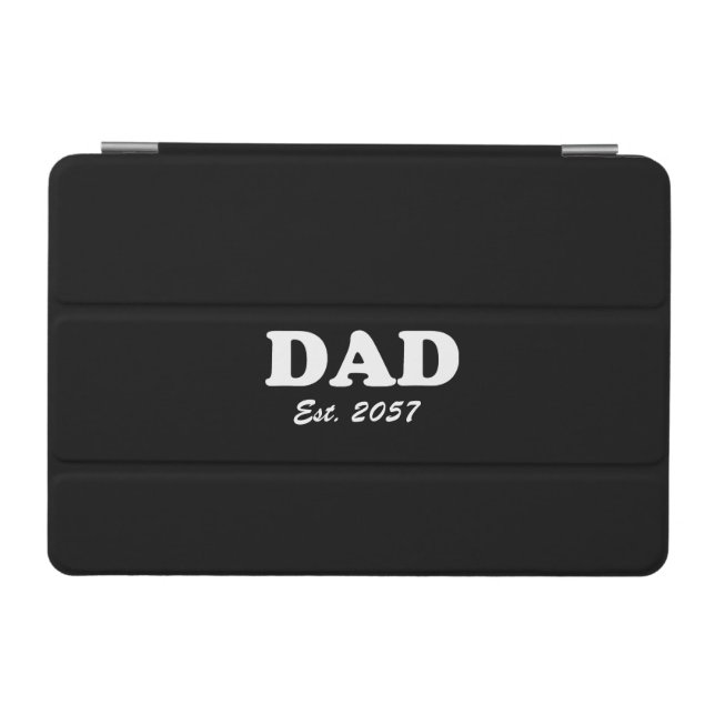 Dad modern typography custom Est date black iPad Mini Cover (Horizontal)