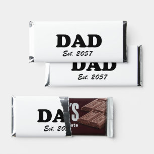 Dad modern typography custom est date funny party hershey bar favors