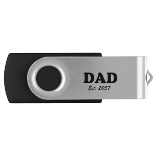 Dad modern typography custom established date flash drive