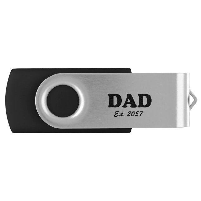 Dad modern typography custom established date flash drive (Front)