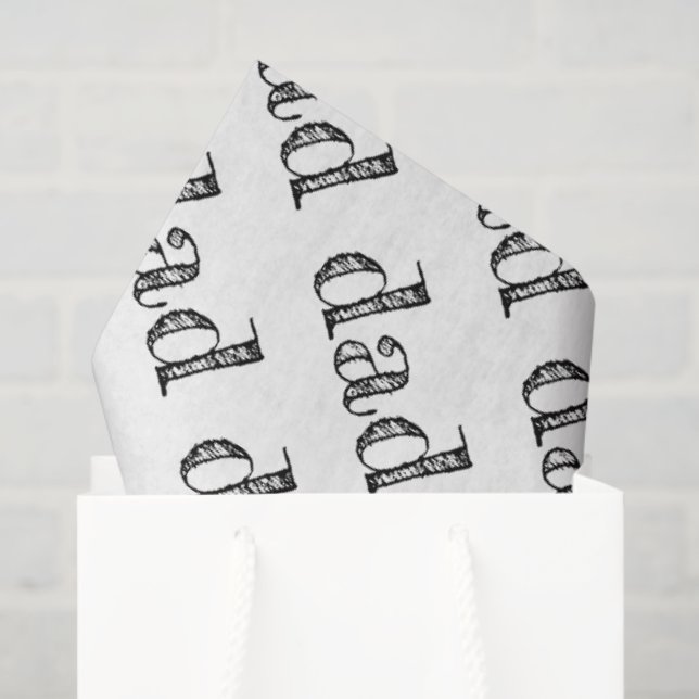 DAD Modern Typography Fathers Day Pattern Joy Kids Tissue Paper (Gift Bag)