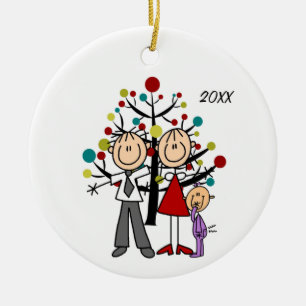 Dad, Mom, Baby Girl Christmas Ornament