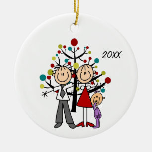 Dad, Mom, Baby Girl Christmas Ornament
