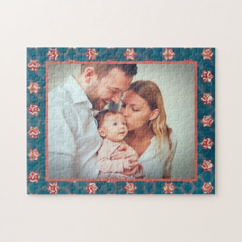 Dad Mom Baby Infant Family Photo Personalize Jigsaw Puzzle