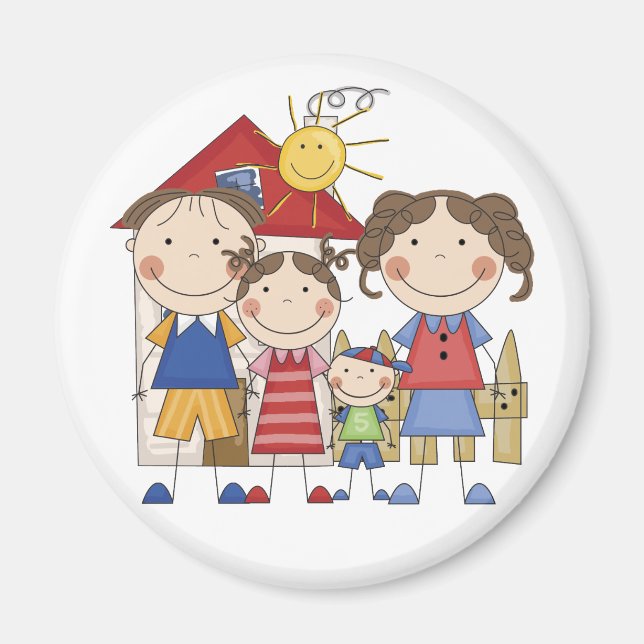 Dad, Mom, Big Sister, Little  Brother Family Magnet (Front)