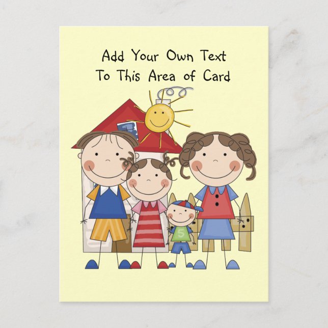 Dad, Mom, Big Sister, Little  Brother Family Postcard (Front)