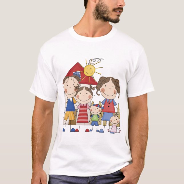 Dad, Mom, Big Sister, Middle Brother, Baby Sis T-Shirt (Front)