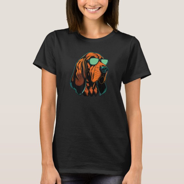 Dad Mom Cool Dog Sunglasses  Bloodhound T-Shirt (Front)