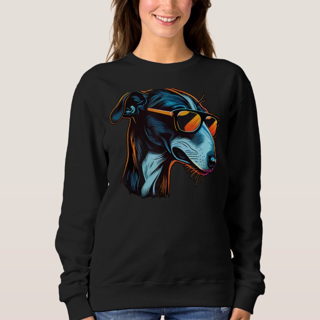 Dad Mom Cool Dog Sunglasses  Greyhound Sweatshirt (Front)