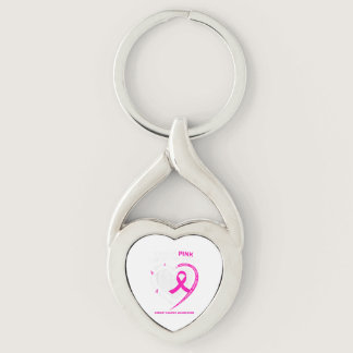 Dad Mom I Wear Pink For My Daughter Breast Cancer Keychain