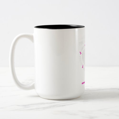 Dad Mom I Wear Pink For My Daughter Breast Cancer Two_Tone Coffee Mug