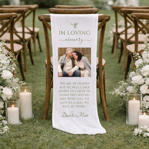 Dad & Mom In Loving Memory Wedding Memorial Sage Short Table Runner