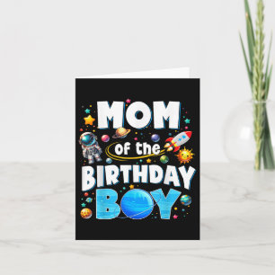 Dad Mom Of The Birthday Boy Astronaut Family Space Card