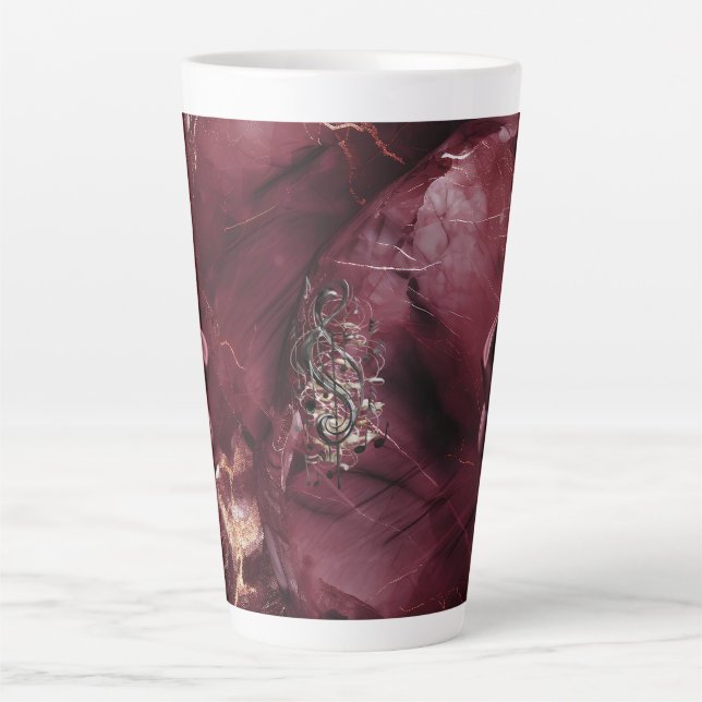 Dad Moody Music Aubergine Fedora Ceramic Latte Mug (Front)