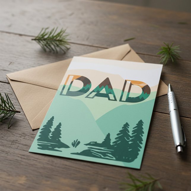 'DAD' Mountain Landscape Greeting Card (Creator Uploaded)
