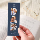 Dad multi photo modern typography navy blue gift bookmarks<br><div class="desc">Dad multi photo modern typography child gift bookmark. Ideal father's day,  birthday or christmas gift. Navy Blue color can be changed.</div>
