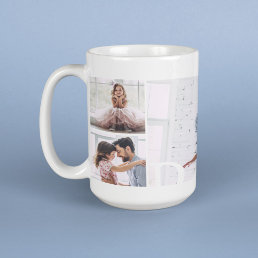 DAD Multiple Photo Collage &amp; Custom Monogram Coffee Mug