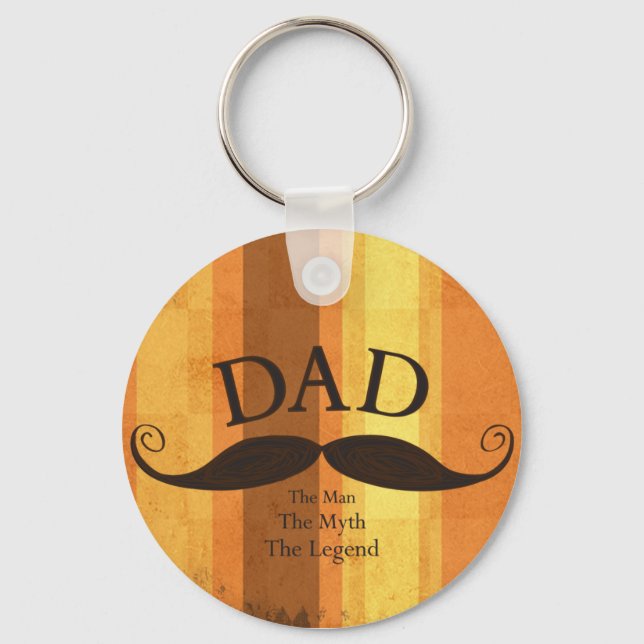 Dad Mustache Button Keychain (Front)