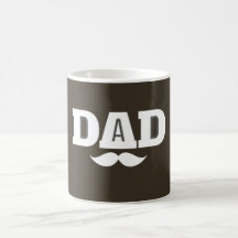 Dad  Mustache Mug Brown and White