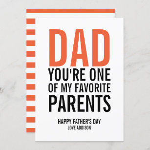 Dad My Favorite Parent Father's Day Card