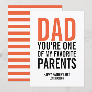 Dad My Favorite Parent Father's Day Card
