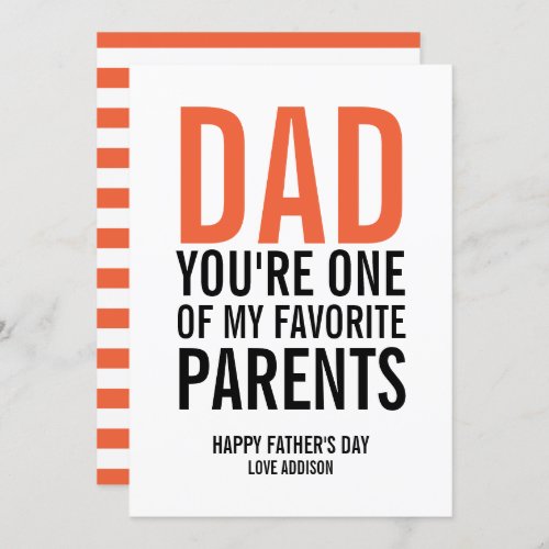 Dad My Favorite Parent Fathers Day Card