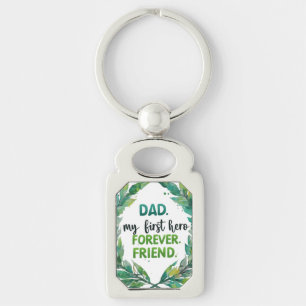 Dad: My First Hero, My Forever Friend Keychain