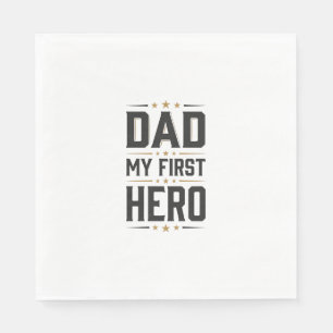 Dad My First Hero Vintage Typography Shirt Design_ Napkins