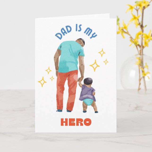 Dad My Hero Father’s Day Greeting Card (Yellow Flower)
