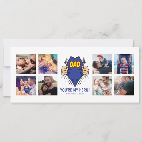 Dad My Hero Happy Fathers Day Holiday Card