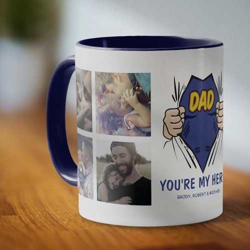 Dad My Hero Happy Fathers Day Mug