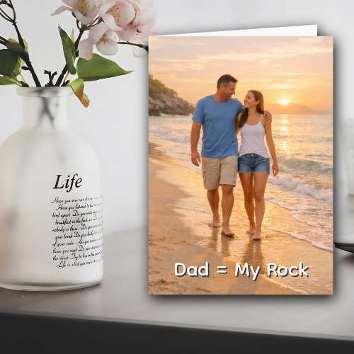 Dad, My Rock Beach Sunset Custom Father's Day Card