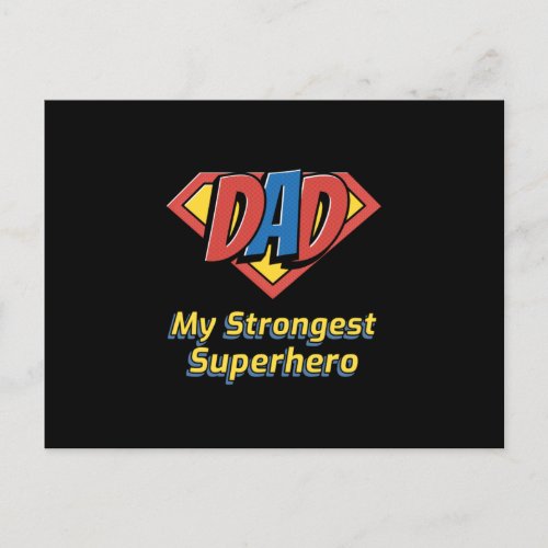 DAD My Strongest Superhero Postcard