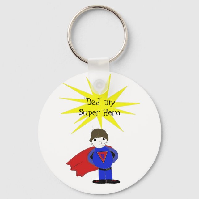 Dad My Super Hero Keychain (Front)