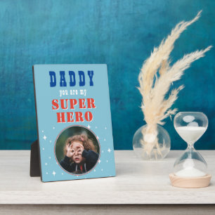 Dad my Superhero Fun Photo Fathers day Plaque