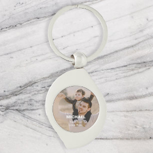 Dad Name Photo Simple Keychain