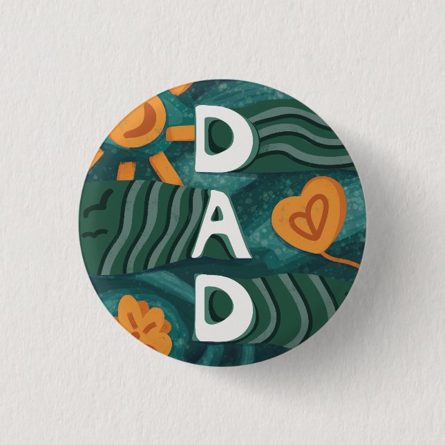 Dad - National Dad Appreciation Day Green Button (Front)