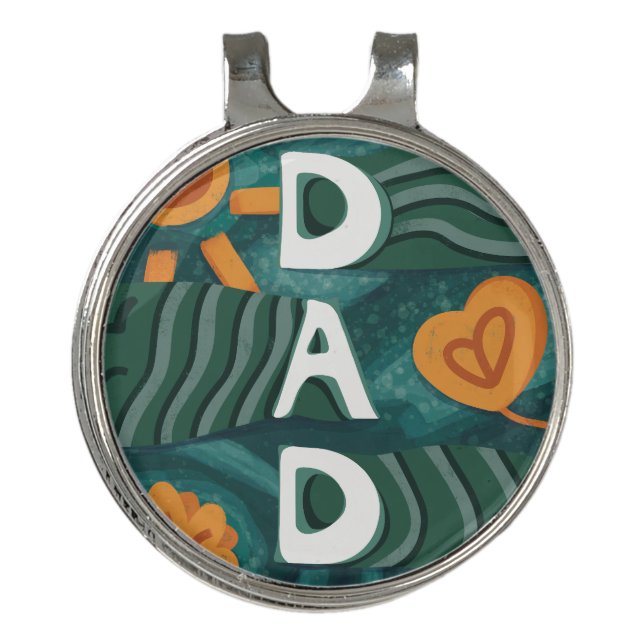 Dad - National Dad Appreciation Day Green Golf Hat Clip (Front)
