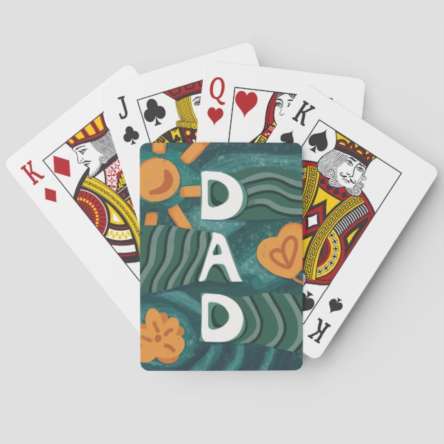 Dad - National Dad Appreciation Day Green Poker Cards (Back)