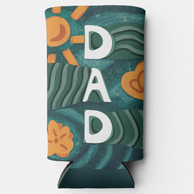 Dad - National Dad Appreciation Day Green Seltzer Can Cooler (Front)