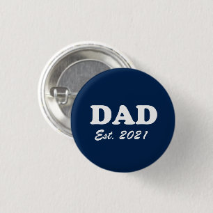 Dad navy blue Custom Established date cute modern Button