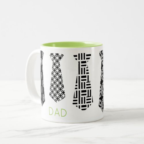 Dad Neck Tie Fathers Day Fashionista Office Two_Tone Coffee Mug