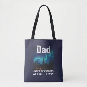 Dad Northern Lights Camping Customizable Tote Bag