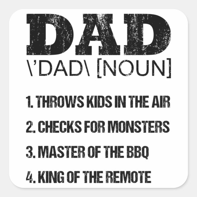 DAD NOUN Fathers Day Daddy Birthday Dad Square Sticker (Front)