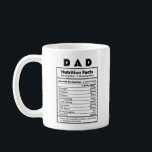 Dad Nutrition Fact Custom name Mug<br><div class="desc">Gift idea for fathers day gift. Personalized with your dad's name.</div>